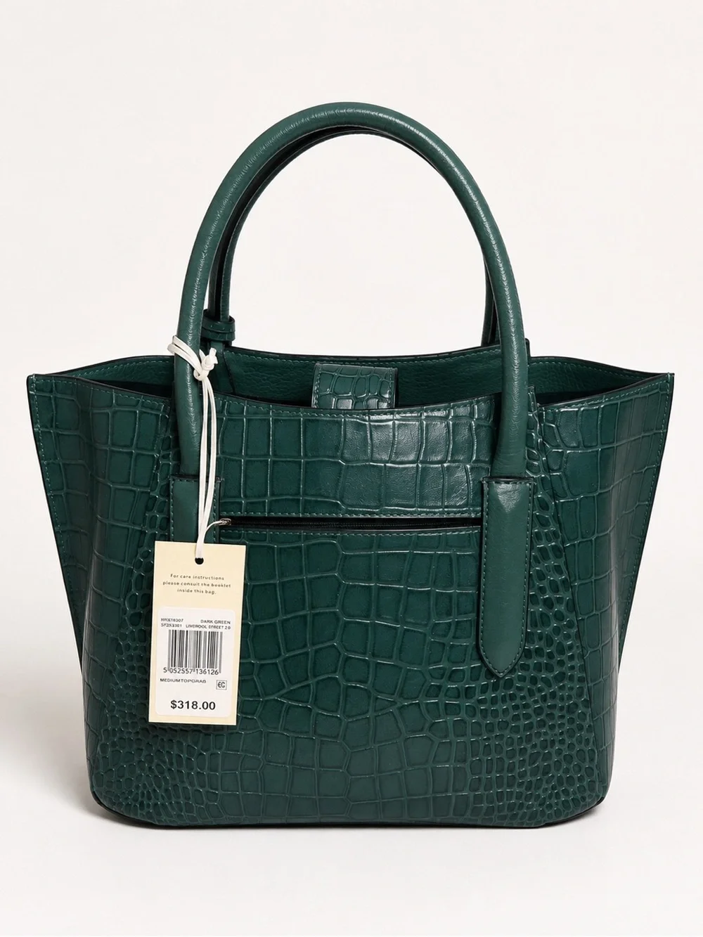 RADLEY LONDON Dark Green Croc-Embossed Satchel